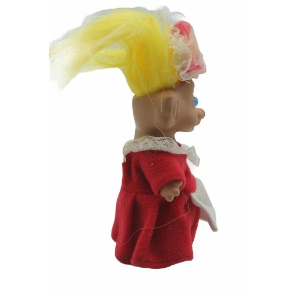 Troll Doll Yellow Hair with Blue Eyes with Dress and Hat - Picture 5 of 7